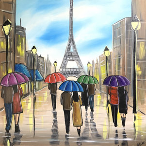 Image of colourful Paris umbrellas